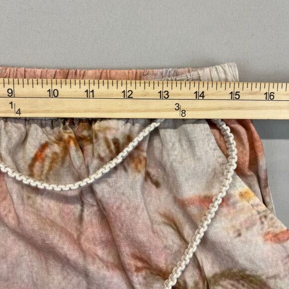 Rachel Zoe Linen Blend Palm Tree Tiered Maxi Skirt Women Lg Beach Tropical Print - Picture 7 of 9